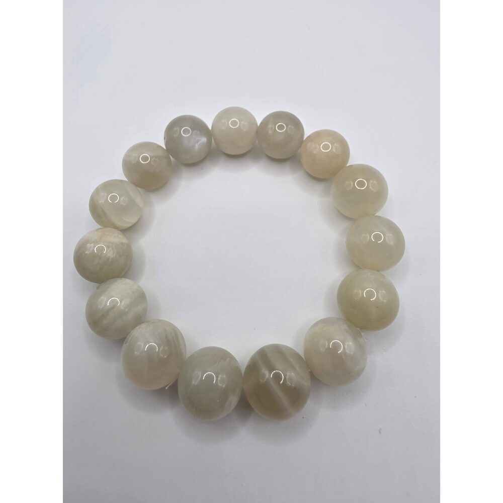 🌕 Moonstone Bracelet – Shadow & Light (14mm)